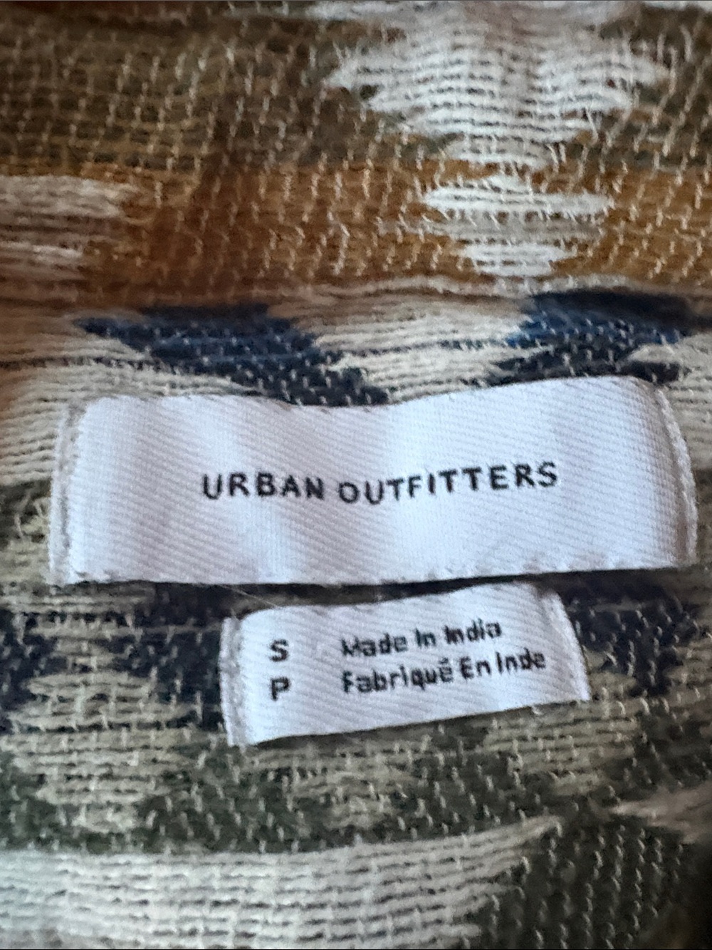 Urban Outfitters Olive and Navy Textured Button-Up - Picture 2 of 4